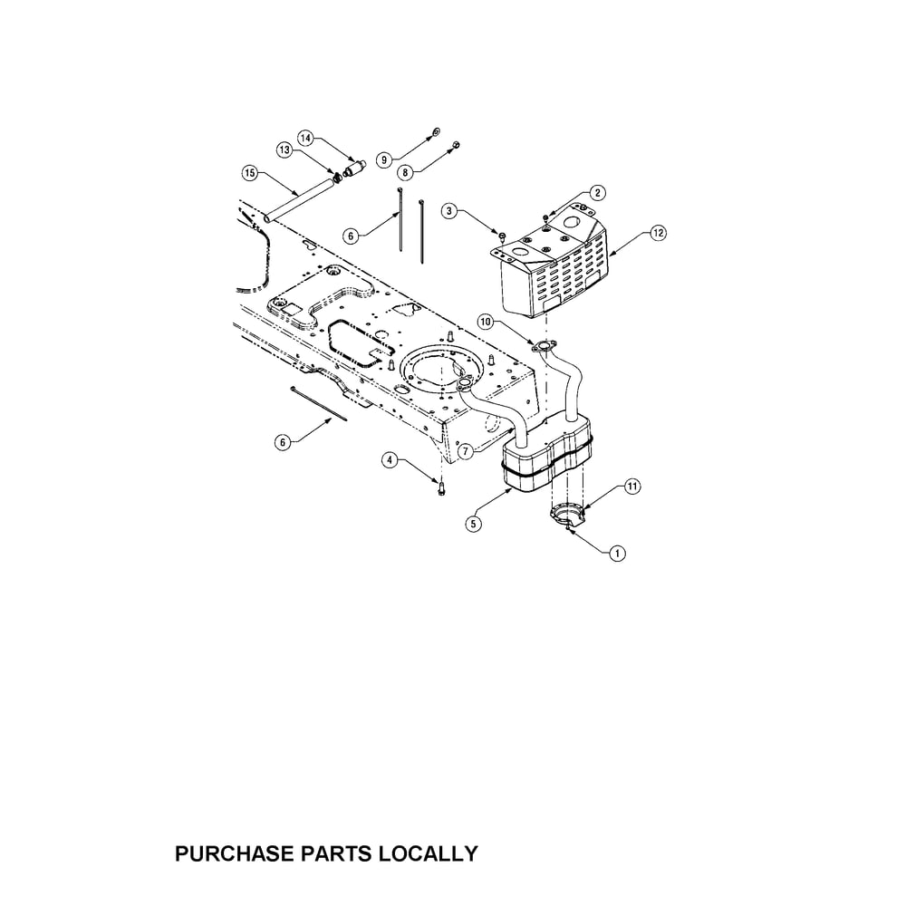 Engine Accessories Diagram and Parts List for SERIES1500  Cub Cadet Lawn Tractor